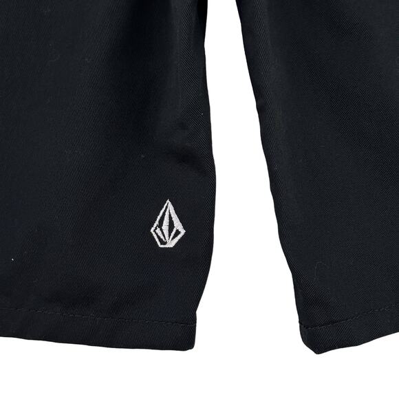 Volcom Frickin Solid Black Chino Shorts Boys Size 10 Medium 25 7" Inseam - Picture 5 of 7
